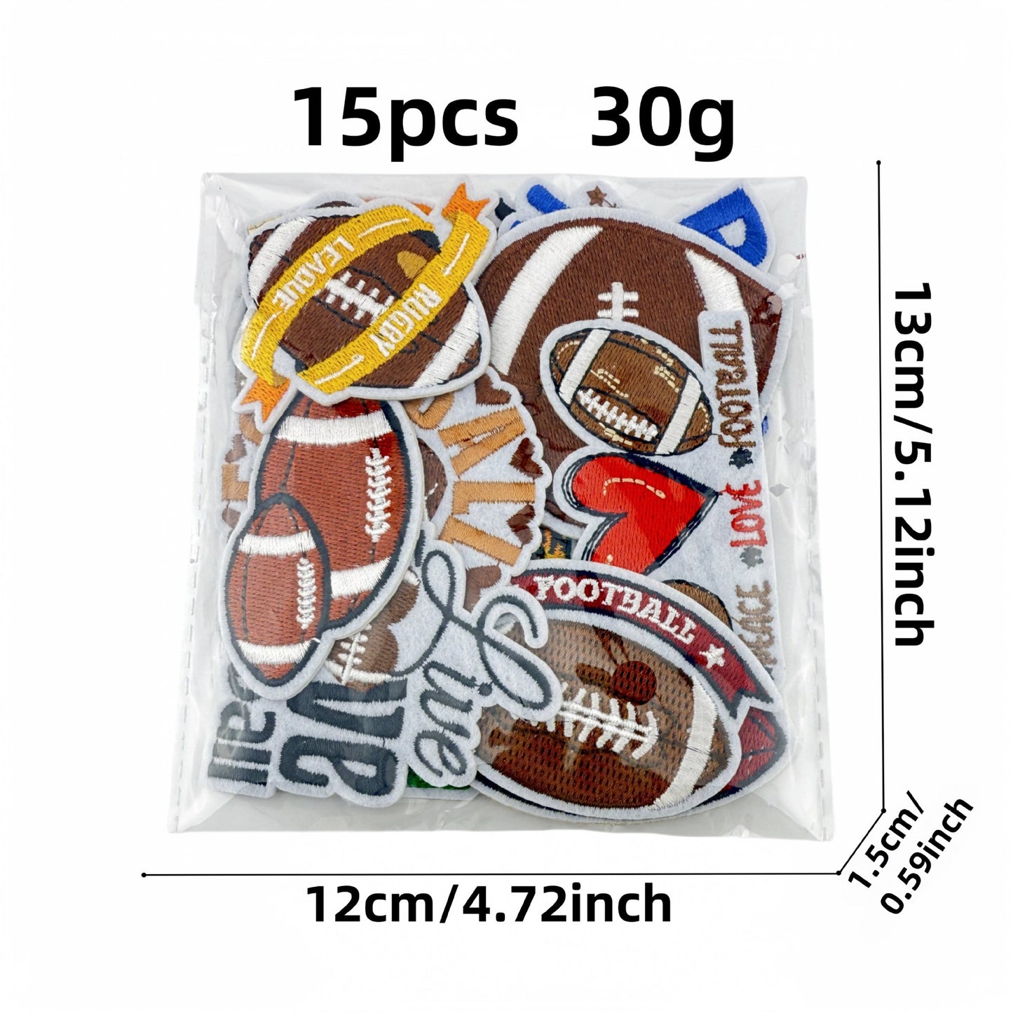 Cartoon Football Embroidered Patch – Sports Series Iron-On Badge Accessory