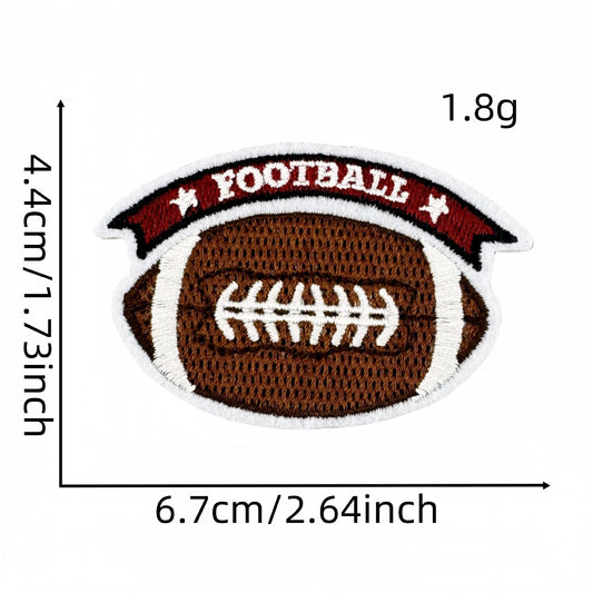 Cartoon Football Embroidered Patch – Sports Series Iron-On Badge Accessory