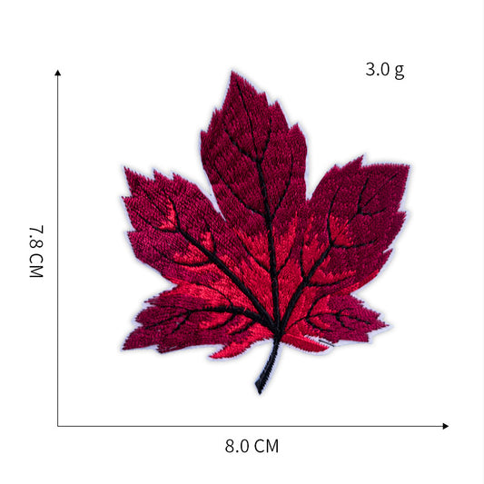 Maple Leaf Embroidered Patch – Cartoon Iron-On Badge for Kids' Clothes & Pants | Factory Direct Supply