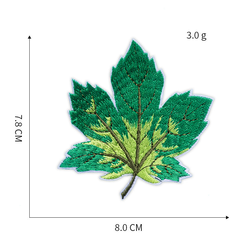 Maple Leaf Embroidered Patch – Cartoon Iron-On Badge for Kids' Clothes & Pants | Factory Direct Supply
