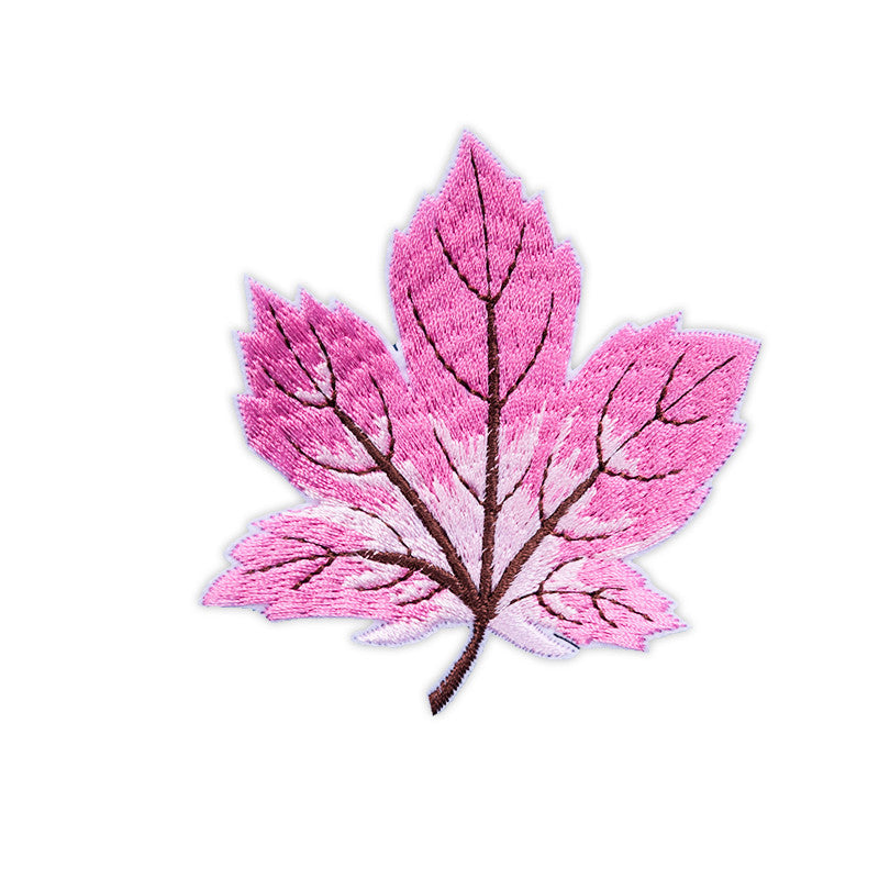 Maple Leaf Embroidered Patch – Cartoon Iron-On Badge for Kids' Clothes & Pants | Factory Direct Supply