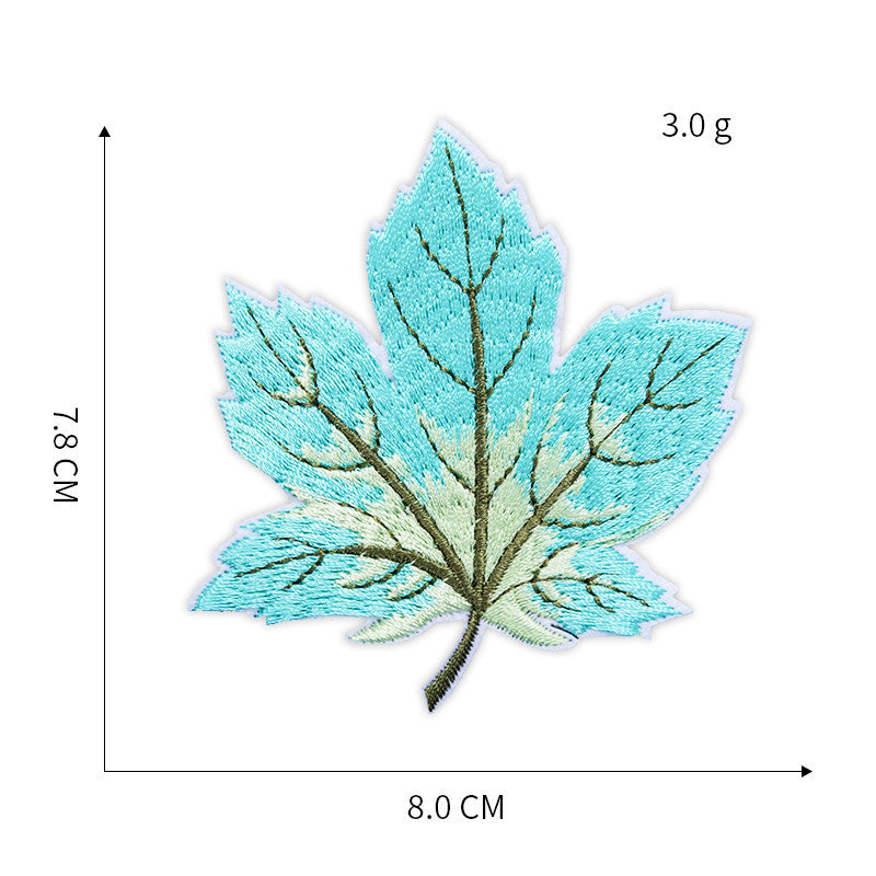 Maple Leaf Embroidered Patch – Cartoon Iron-On Badge for Kids' Clothes & Pants | Factory Direct Supply