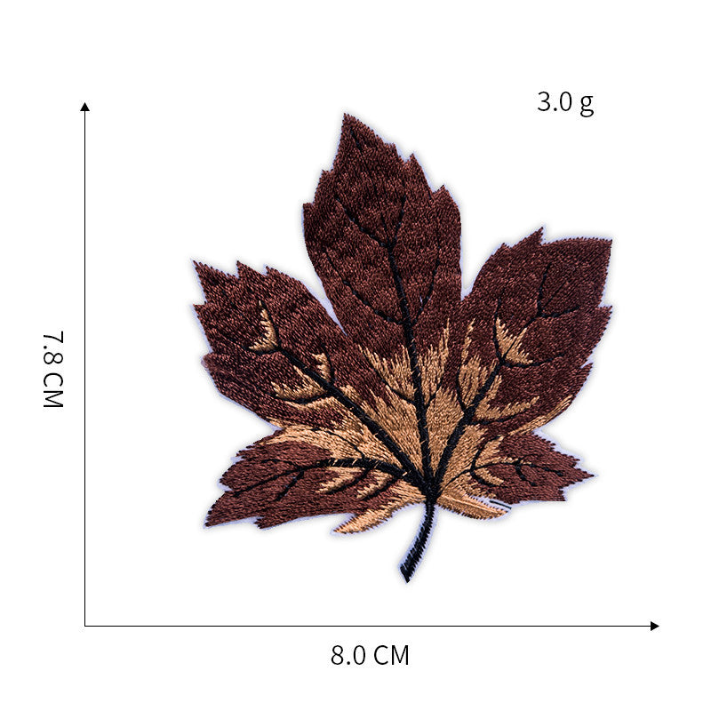 Maple Leaf Embroidered Patch – Cartoon Iron-On Badge for Kids' Clothes & Pants | Factory Direct Supply